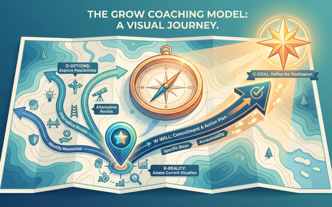 GROW教練模型圖解 - icoach專業教練輔導流程框架